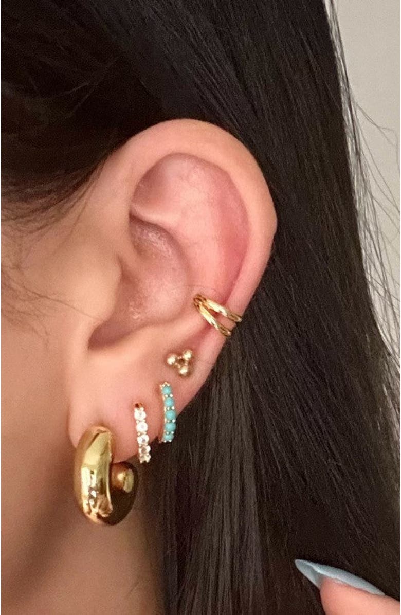 Little Sky Stone Naomi Chunky Hoop Earrings, Alternate, color, Gold