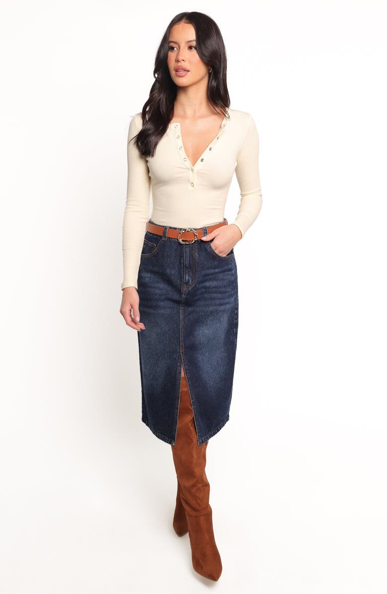 Petal & Pup Starcie Denim Midi Skirt, Alternate, color, Medium Denim