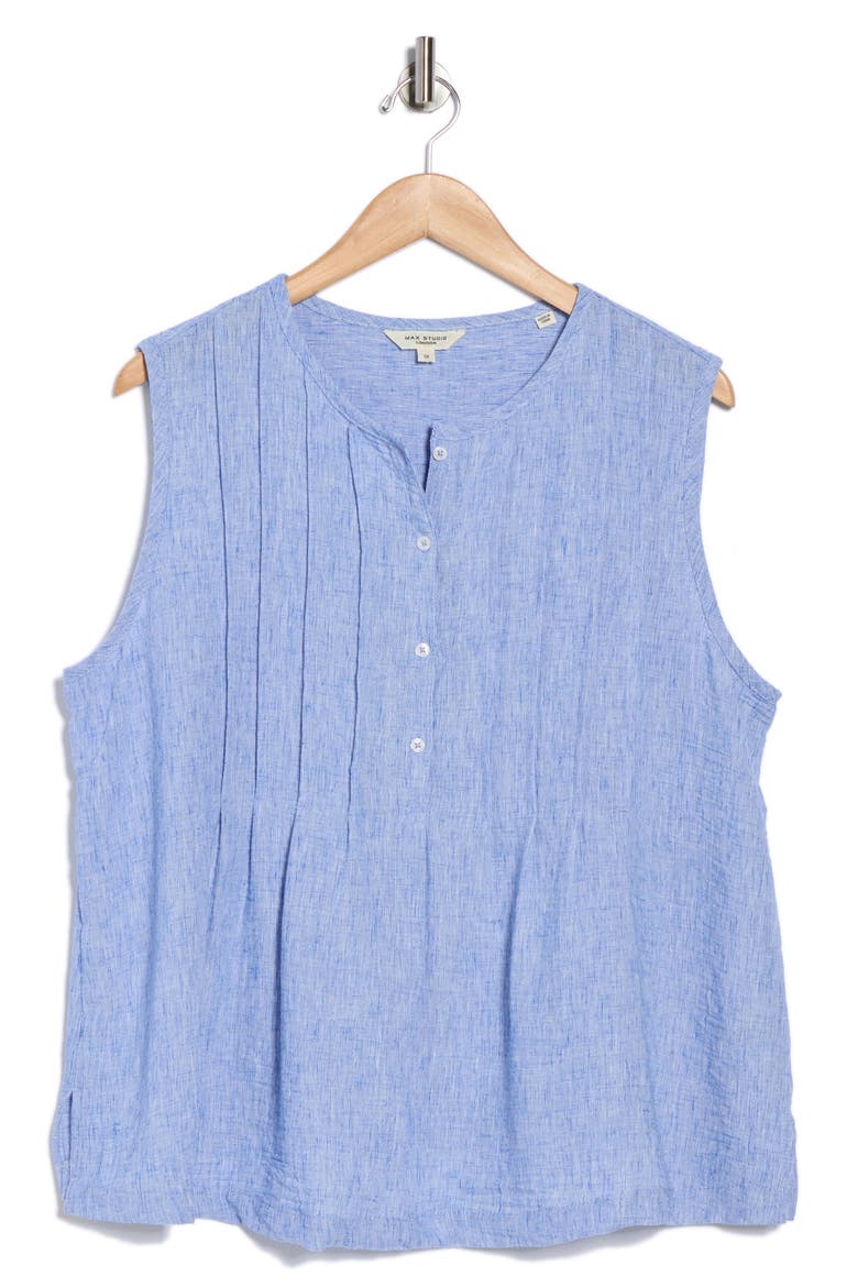 Crinkle Pintuck Top, Alternate, color, CHAMBRAY