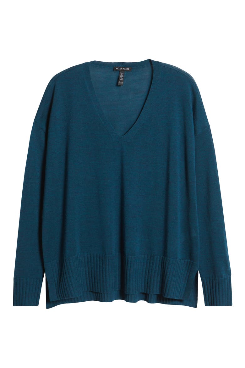 Boxy Merino Wool Sweater, Alternate, color, BLUE SPRUCE