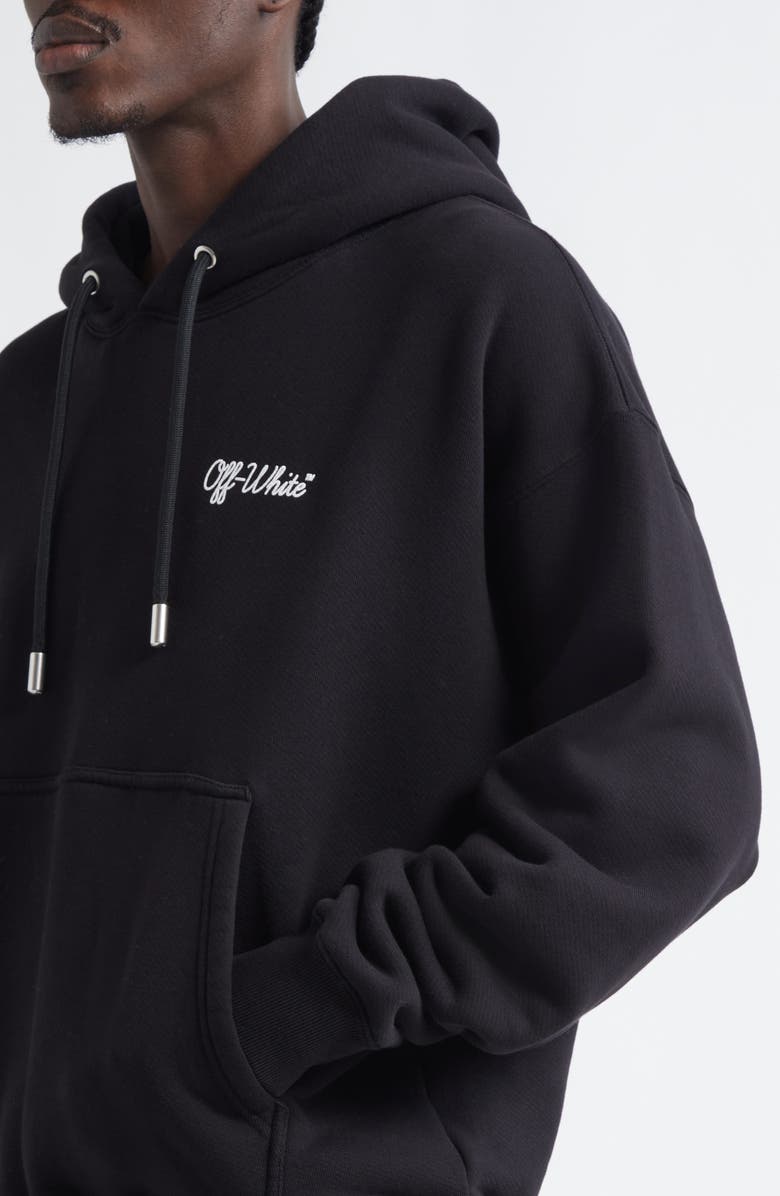 Off-White Logo Script Skate Hoodie, Alternate, color, Black - White