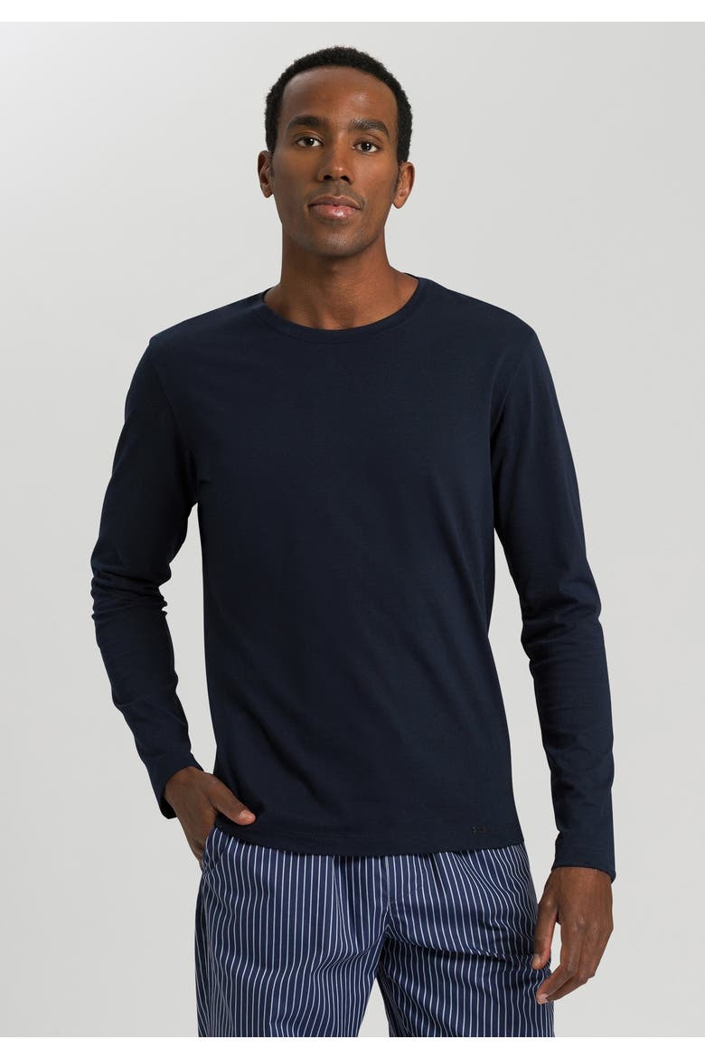 Living Cotton Crew Neck Top, Alternate, color, Deep Navy