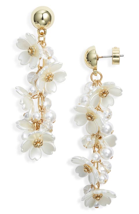 Floral Cascade Linear Drop Earrings
