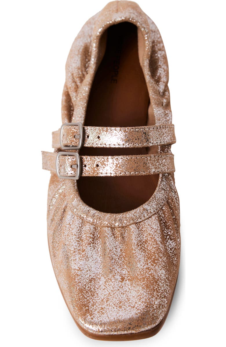 Free People Gemini Ballet Flat, Alternate, color, Champagne Metallic