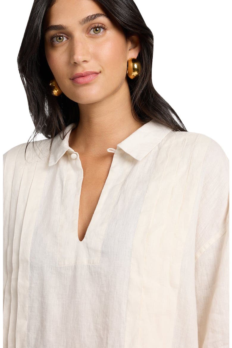 Linen Pintuck Popover Shirt, Alternate, color, NATURAL
