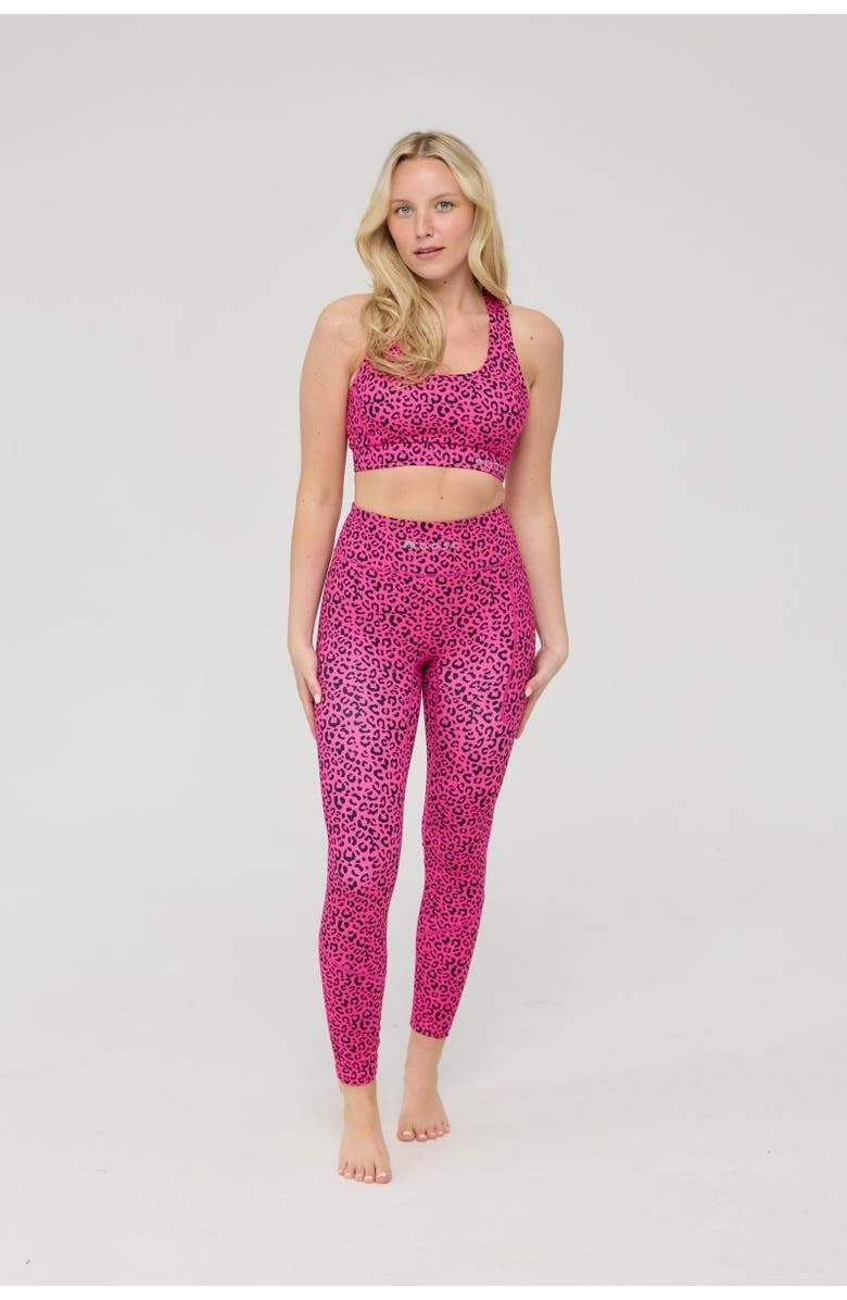 OOSC High Support Elite Crossback Sports Bra - Pink Leopard, Alternate, color, Pink Leopard