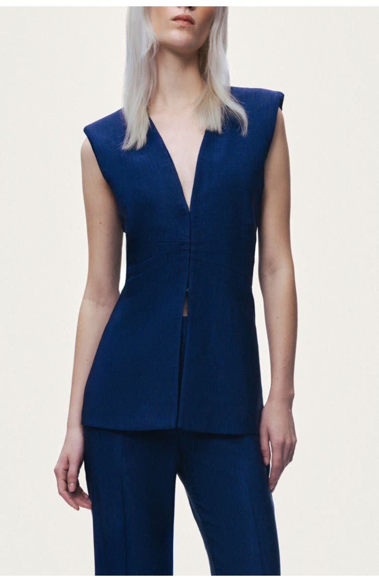 Nocturne Padded V-Neck Vest, Main, color, Navy