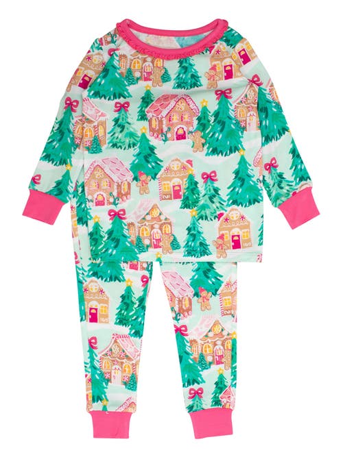 Rufflebutts Softsnooze Ruffle Long Sleeve Pajama Set, Signature Rear Ruffles In Multi