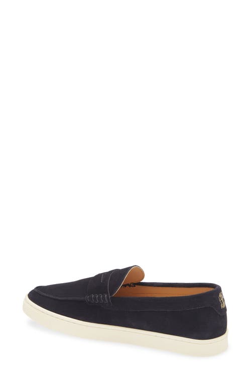 Brunello Cucinelli Suede Moccasin-style Sneakers With Diamond Cut Mask In C8144 Dark Blue