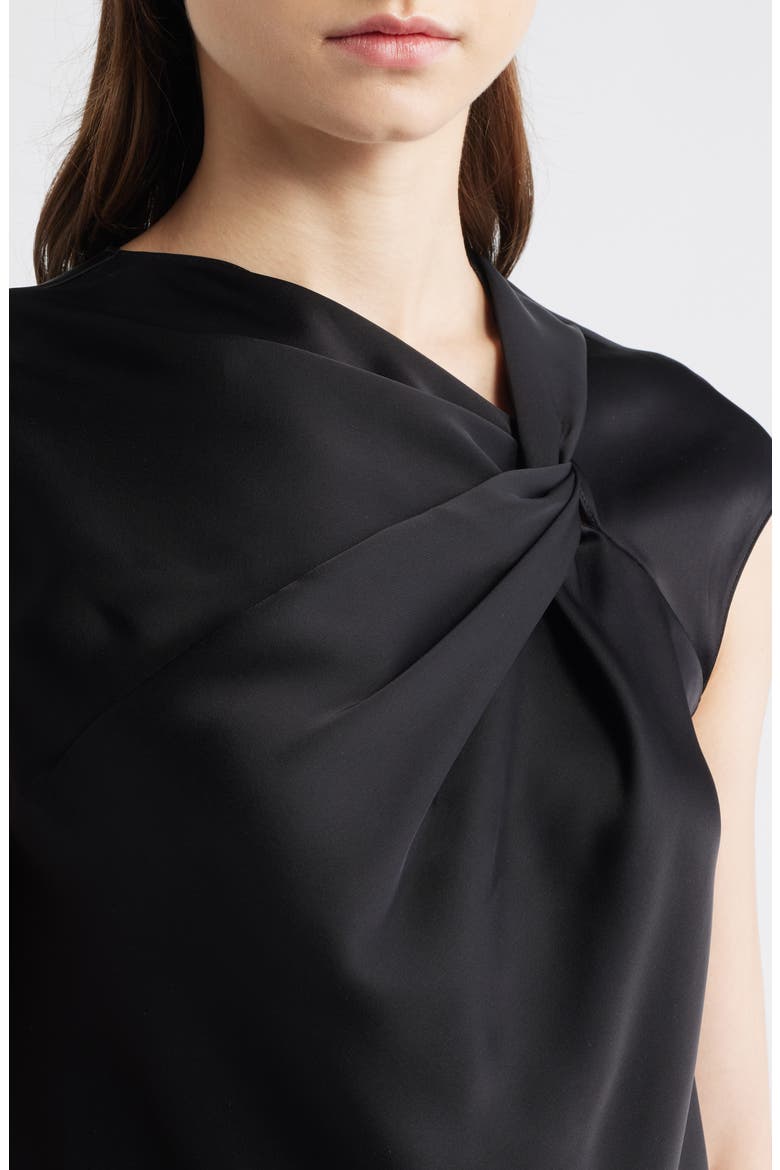 Satin Twist Neck Top, Alternate, color, BLACK - 001