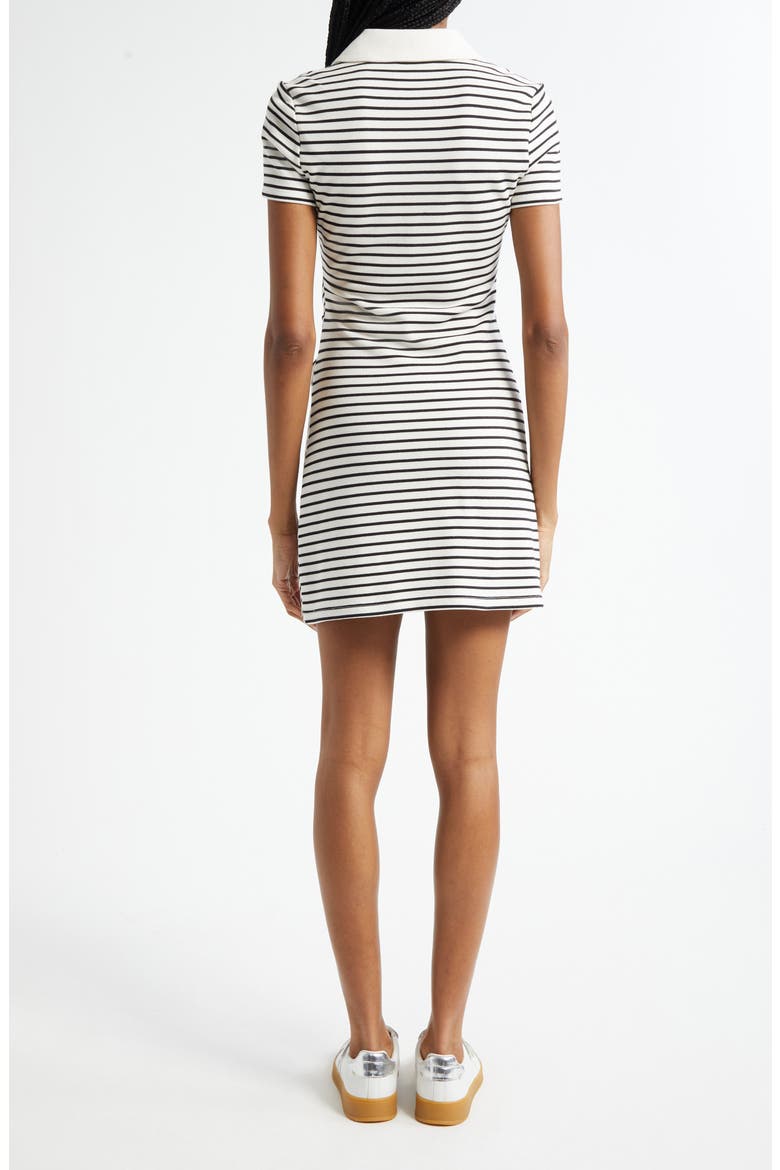 Lanier Stripe Polo Dress, Alternate, color, DOVE BLACK