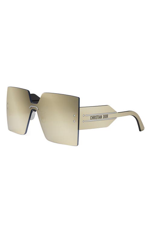 Dior 'club M5u Rectangular Shield Sunglasses In Shiny Palladium/gradient