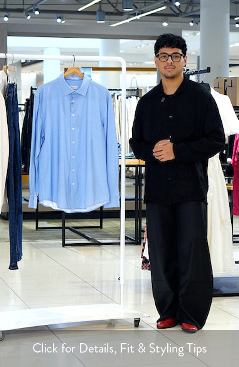 James OoohCotton<sup>®</sup> Microprint Button-Up Shirt, sales video thumbnail