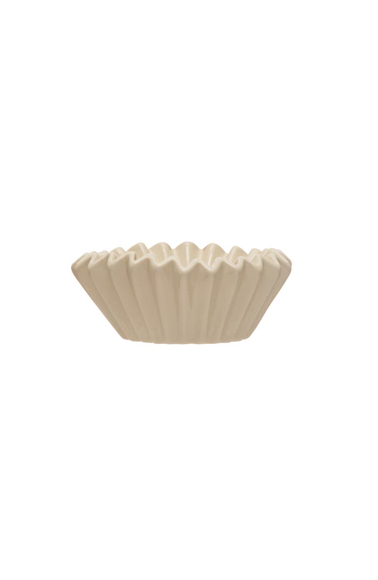 Storied Home Fluted Stoneware Bowl, Main, color, White