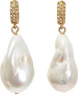 Clare V. Baroque Freshwater Pearl Drop Earrings