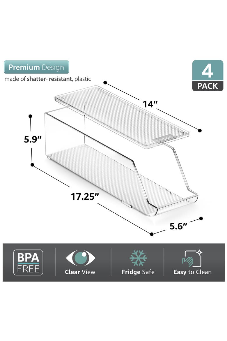 4-Pack Can Organizer, Alternate, color, CLEAR