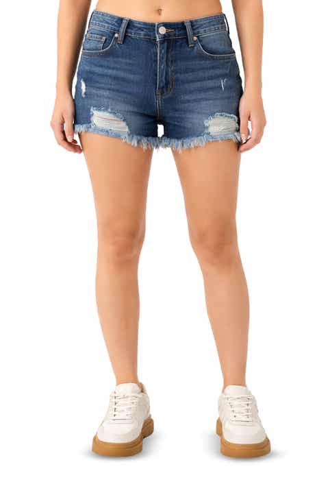 Madden Girl Destroyed Hem Denim Shorts