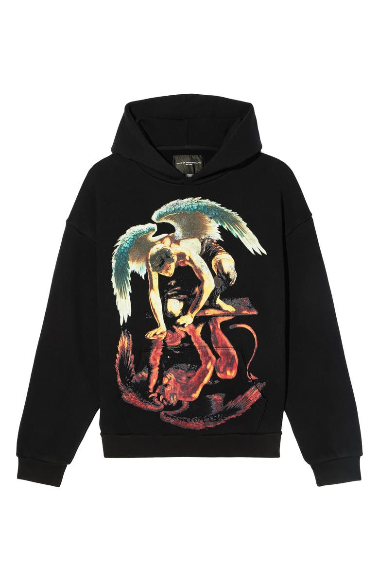 Cult of Individuality Repent Cotton Graphic Hoodie, Alternate, color, Black