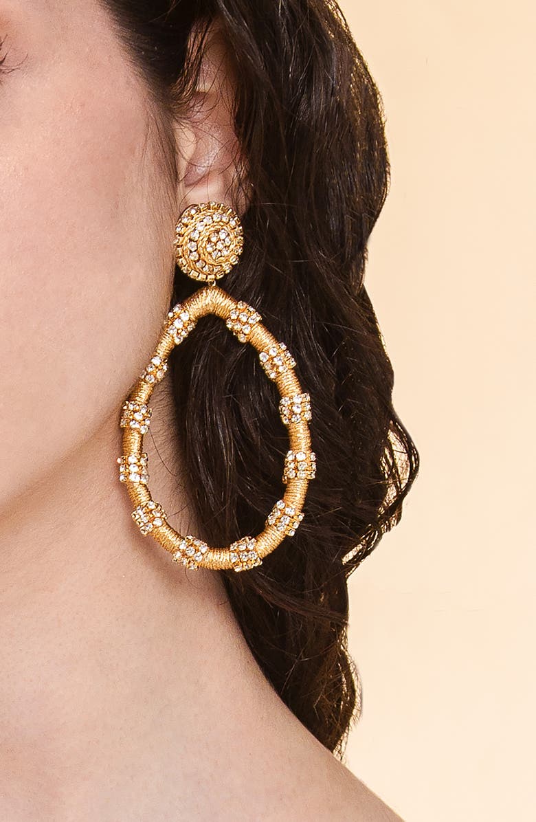 Deepa Gurnani Jackie Statement Drop Earrings, Alternate, color, Gold