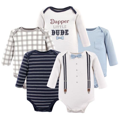 Little Treasure 5pk Long Sleeve Bodysuits In Multi