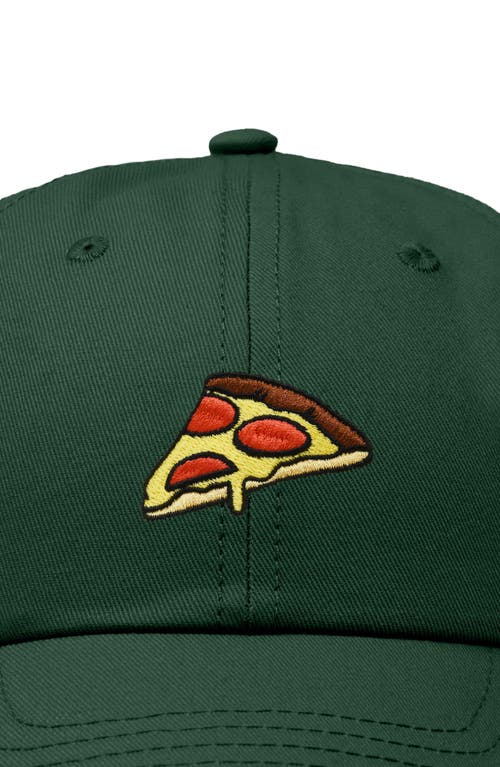Dalix Pizza Slice Embroidered Dad Hat In Dark Green