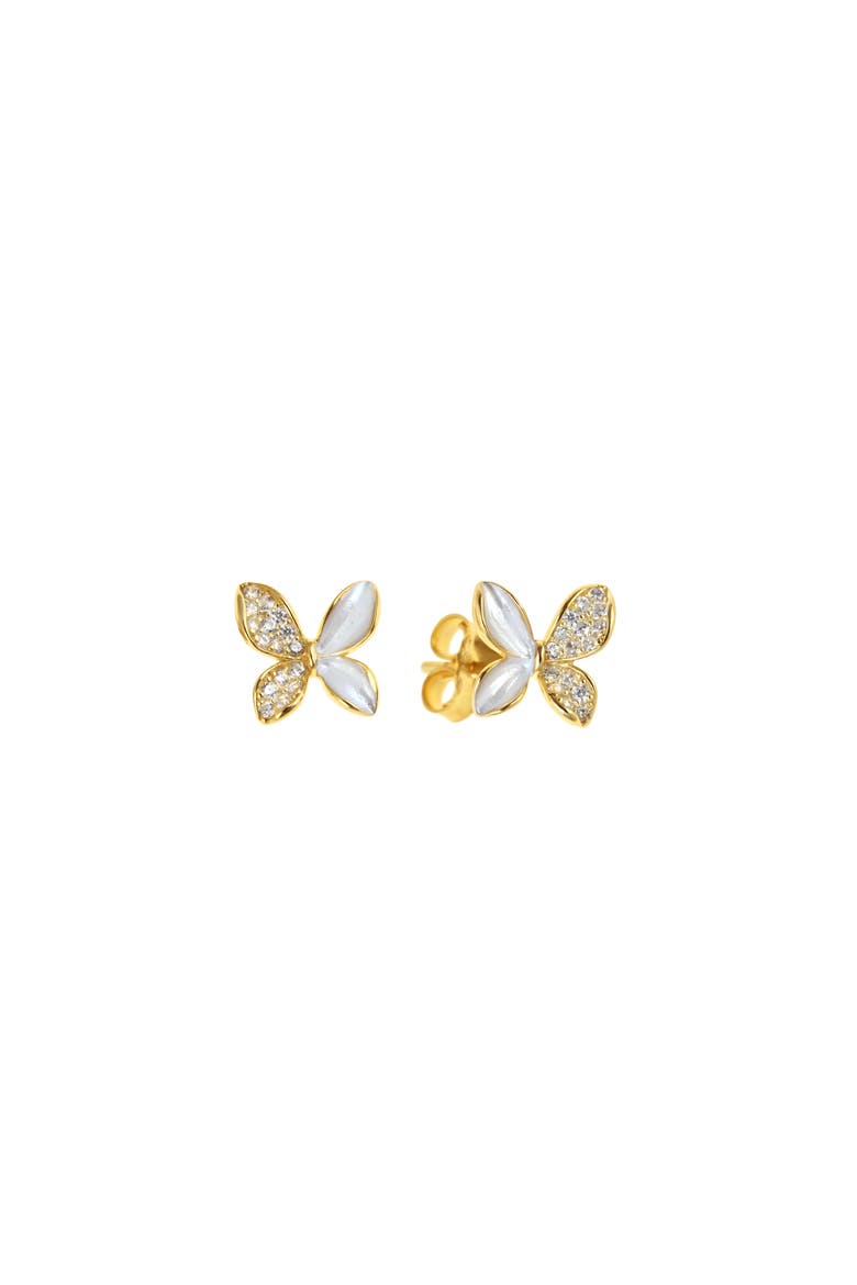 Bright Flower Earrings, Main, color, Silver Gold Plated