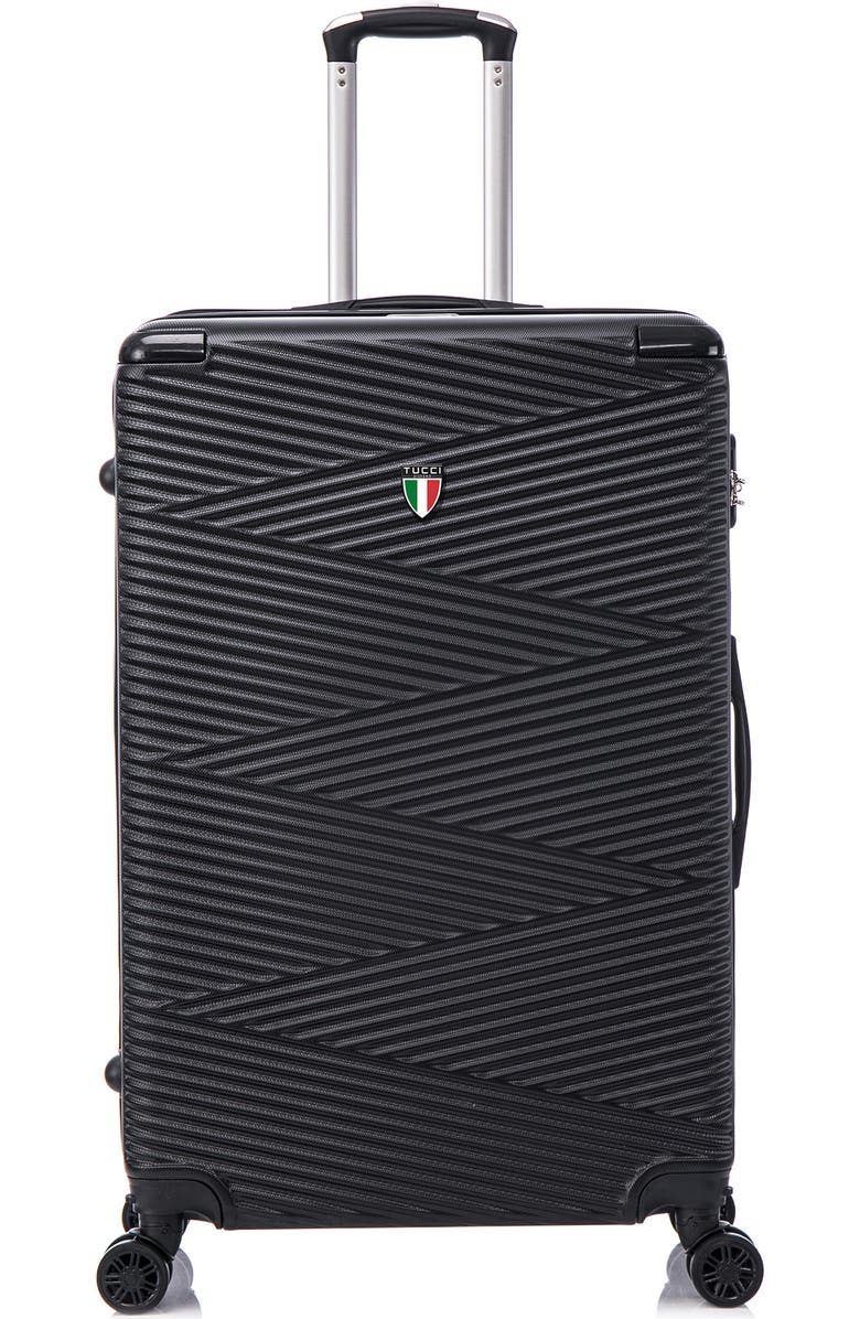 TUCCI Avenza Hardshell 3-Piece Spinner Luggage Set, Main, color, Black