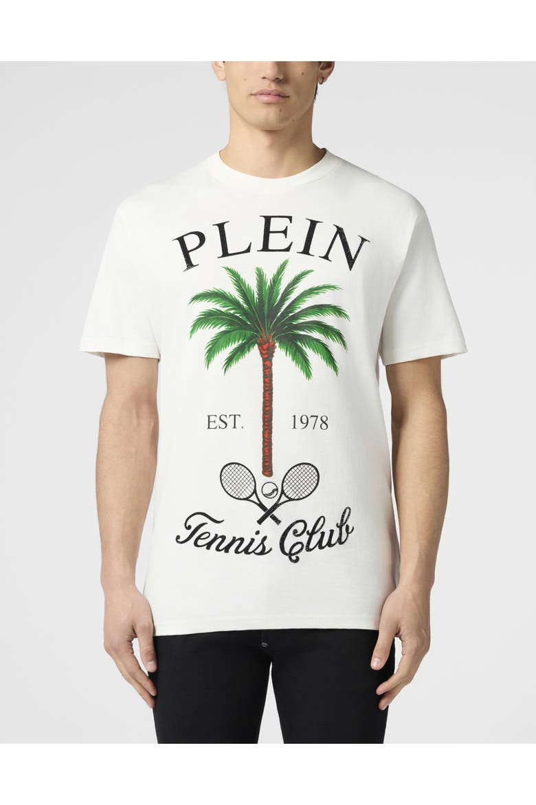 Round Neck T-Shirt Tennis Club Stones Men, Main, color, OffWhite