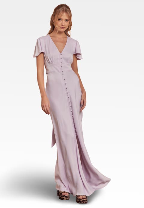 Chelsea Satin V-Neck Bridesmaid Dress