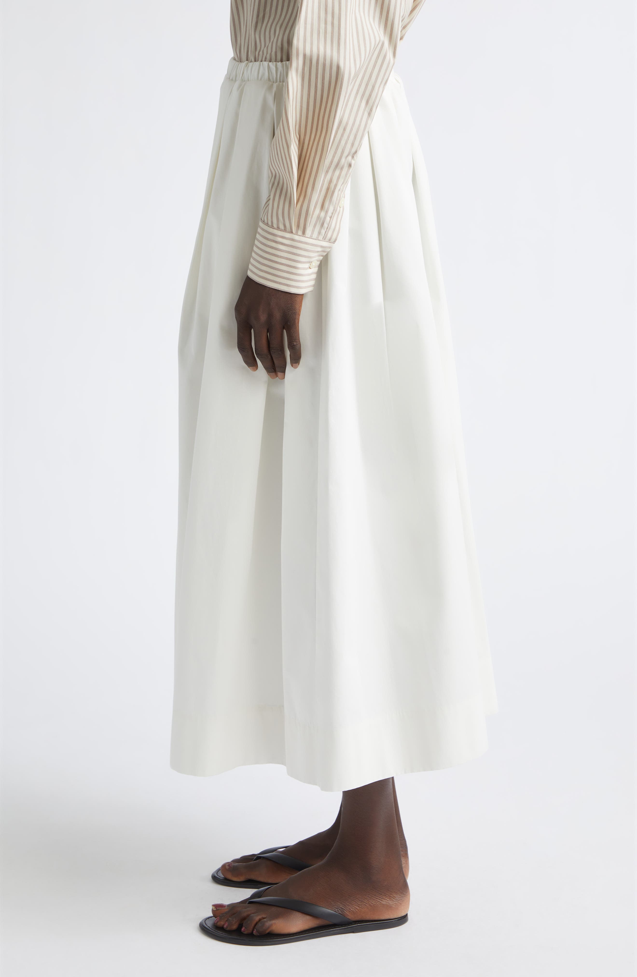 Kallmeyer Isolde Pleated Starched Organic Cotton Poplin Maxi Skirt ...