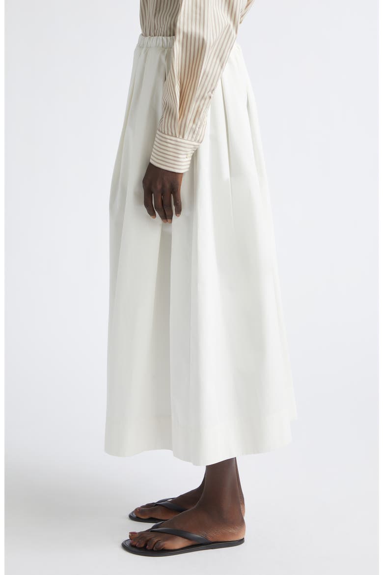 Isolde Pleated Starched Organic Cotton Poplin Maxi Skirt, Alternate, color, IVORY