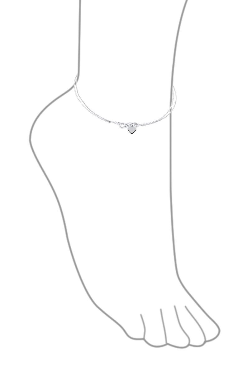 BLING JEWELRY Romantic Figure Eight Love Anklet, Alternate, color, Silver