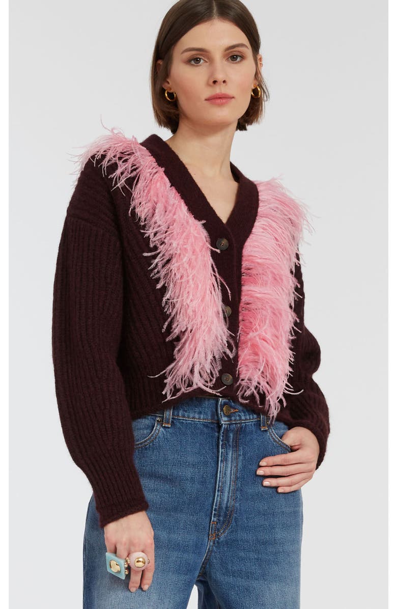 La DoubleJ High Kick Cardigan, Main, color, Bordeaux Bordeaux