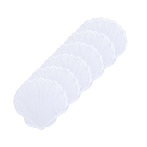 Shells Cutwork Clear Sheer Set of 6 Round Placemats 17"