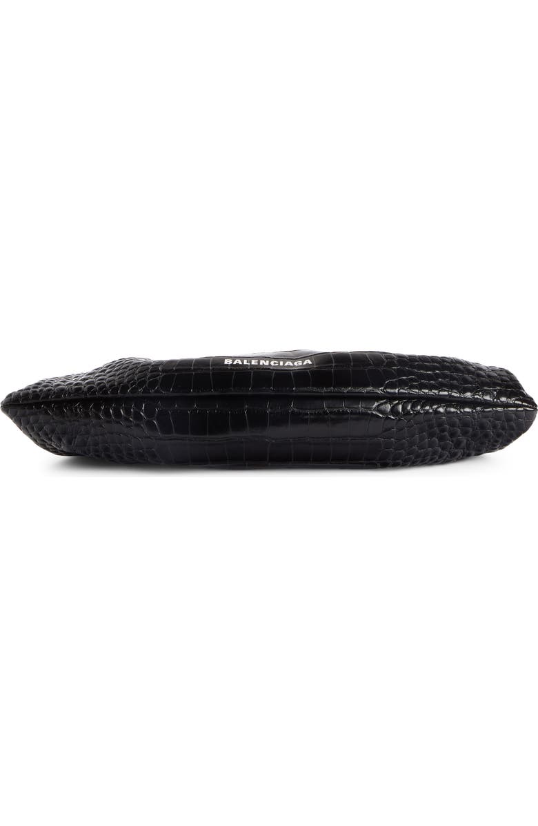 Balenciaga Extra Large Cloud Croc Embossed Leather Clutch, Alternate, color,