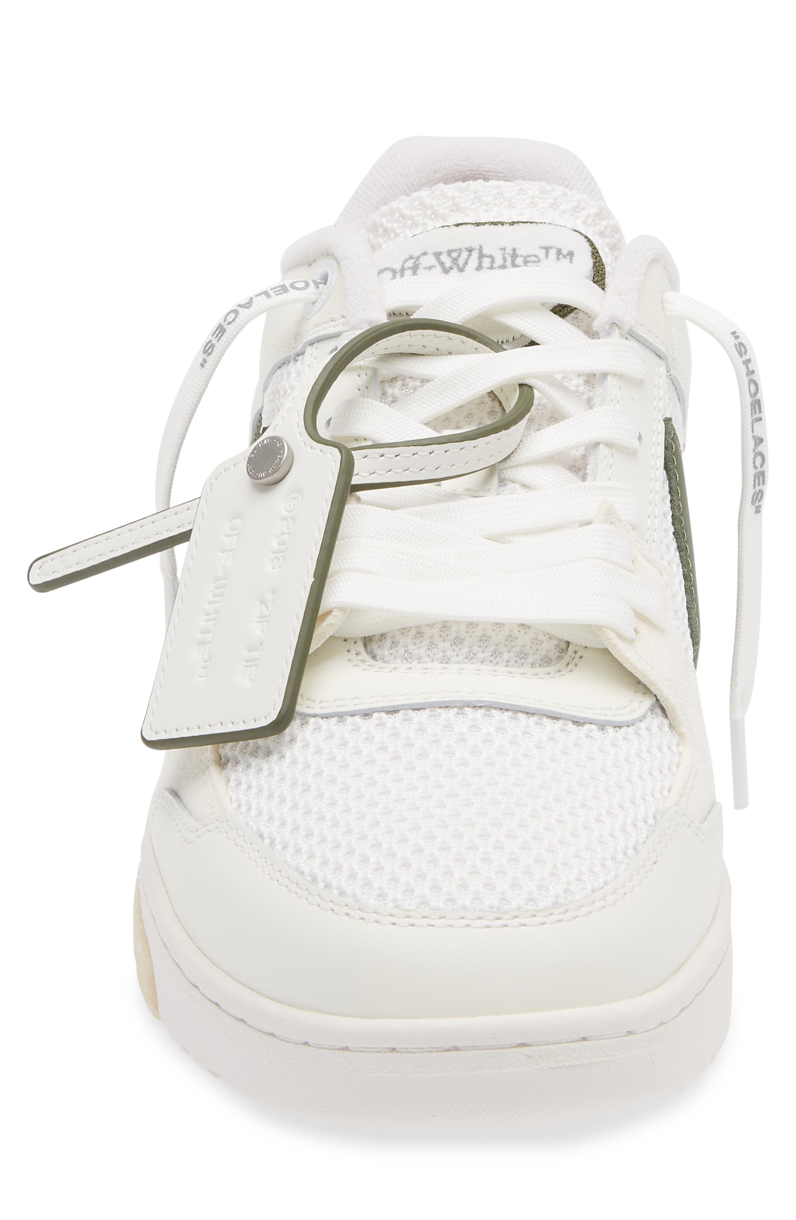 Off-White Slim Out Of Office Low Top Sneaker, Alternate, color, White - Olive Green