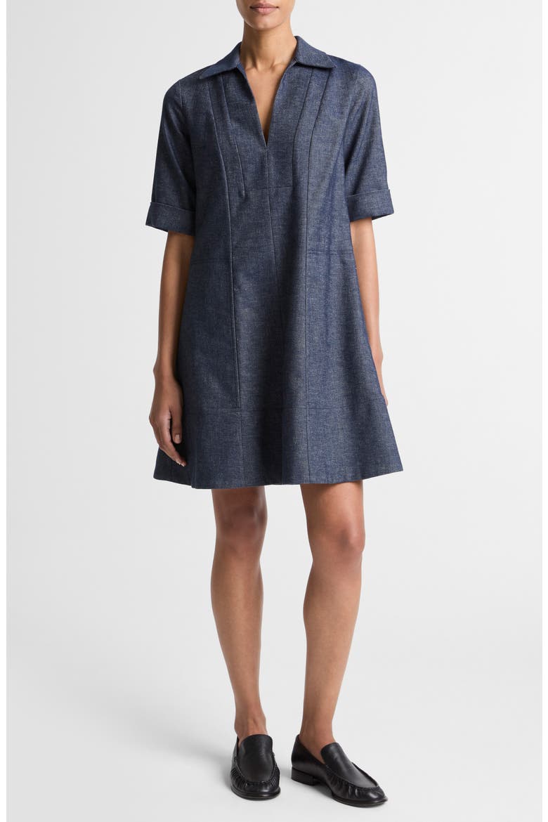Denim A-Line Dress, Main, color, INDIGO