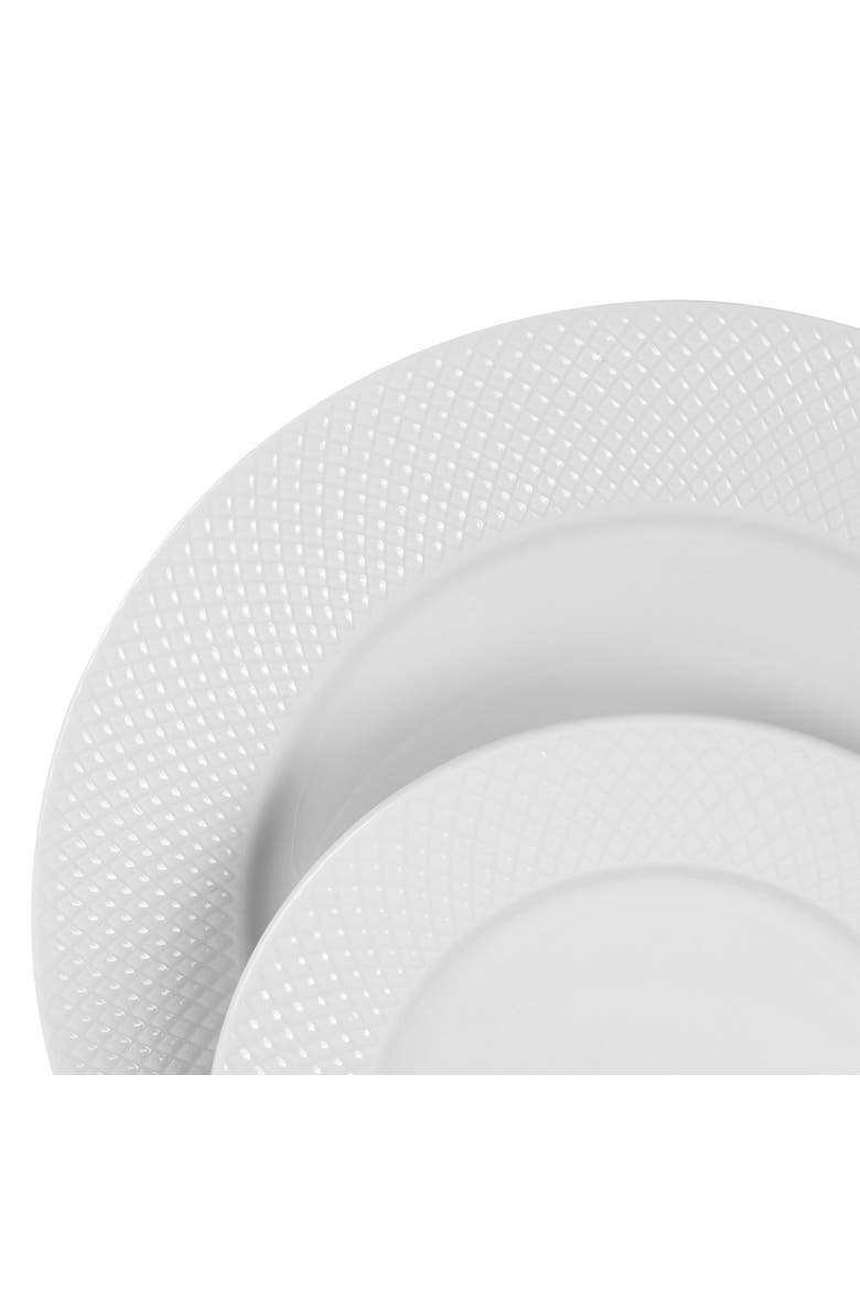 Maisy 18 Piece Round Porcelain Dinnerware Set, Alternate, color, White