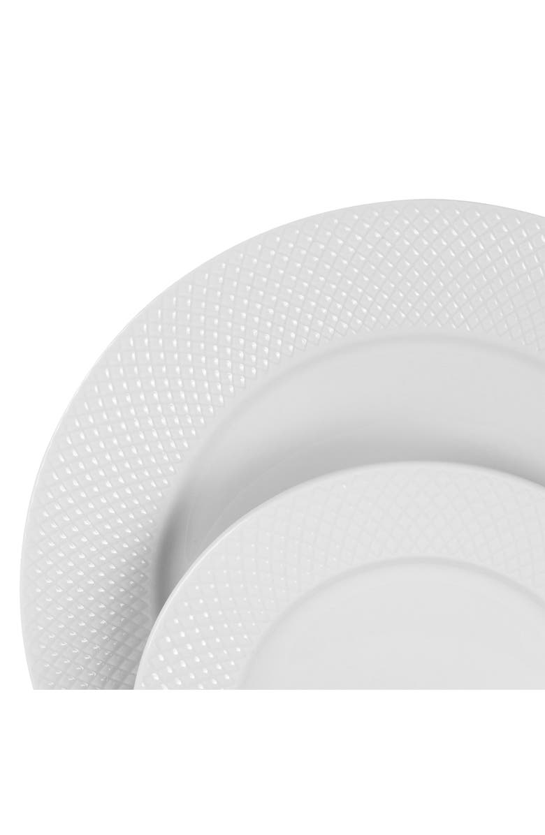 Elama Maisy 18 Piece Round Porcelain Dinnerware Set, Alternate, color, White