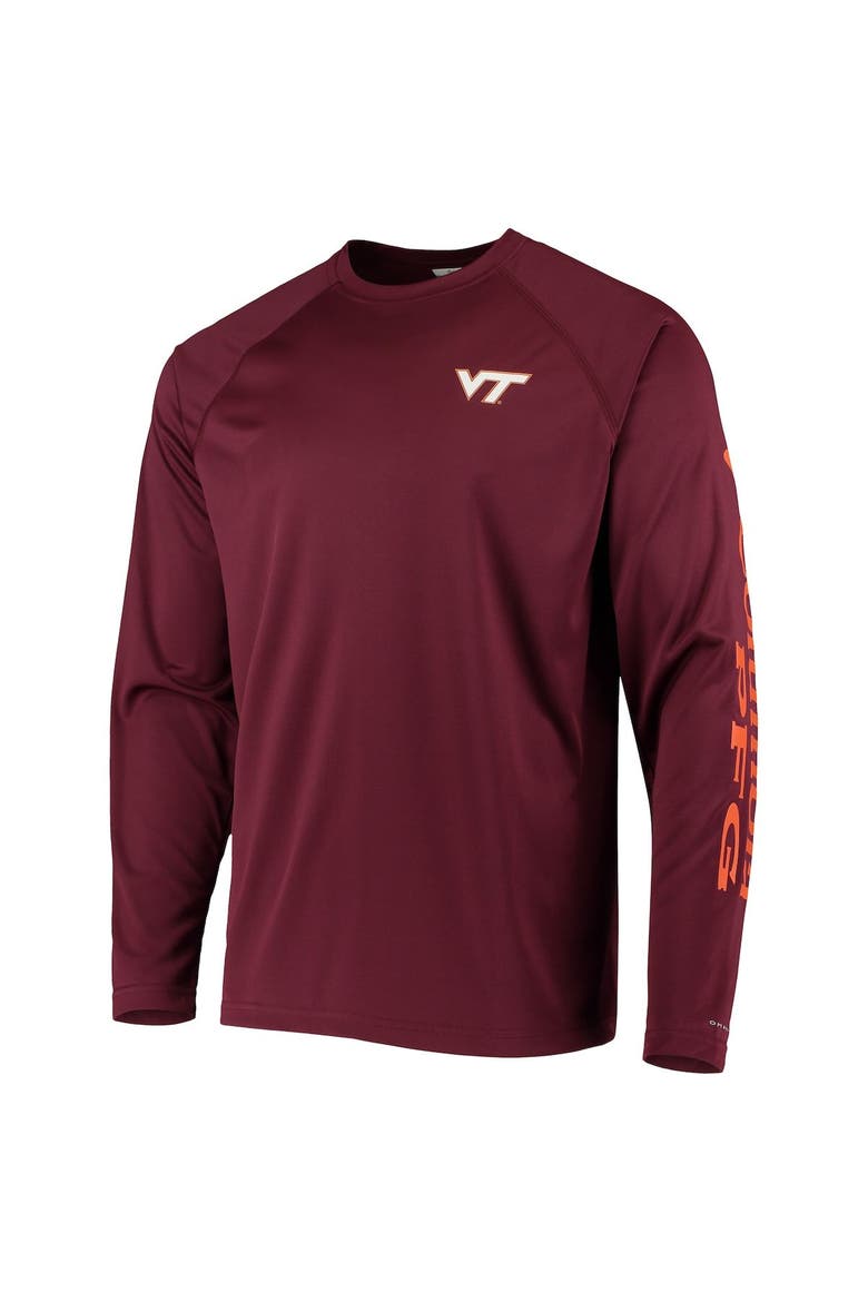 Men's Columbia Maroon Virginia Tech Hokies Terminal Tackle Omni-Shade Raglan Long Sleeve T-Shirt, Alternate, color, Maroon