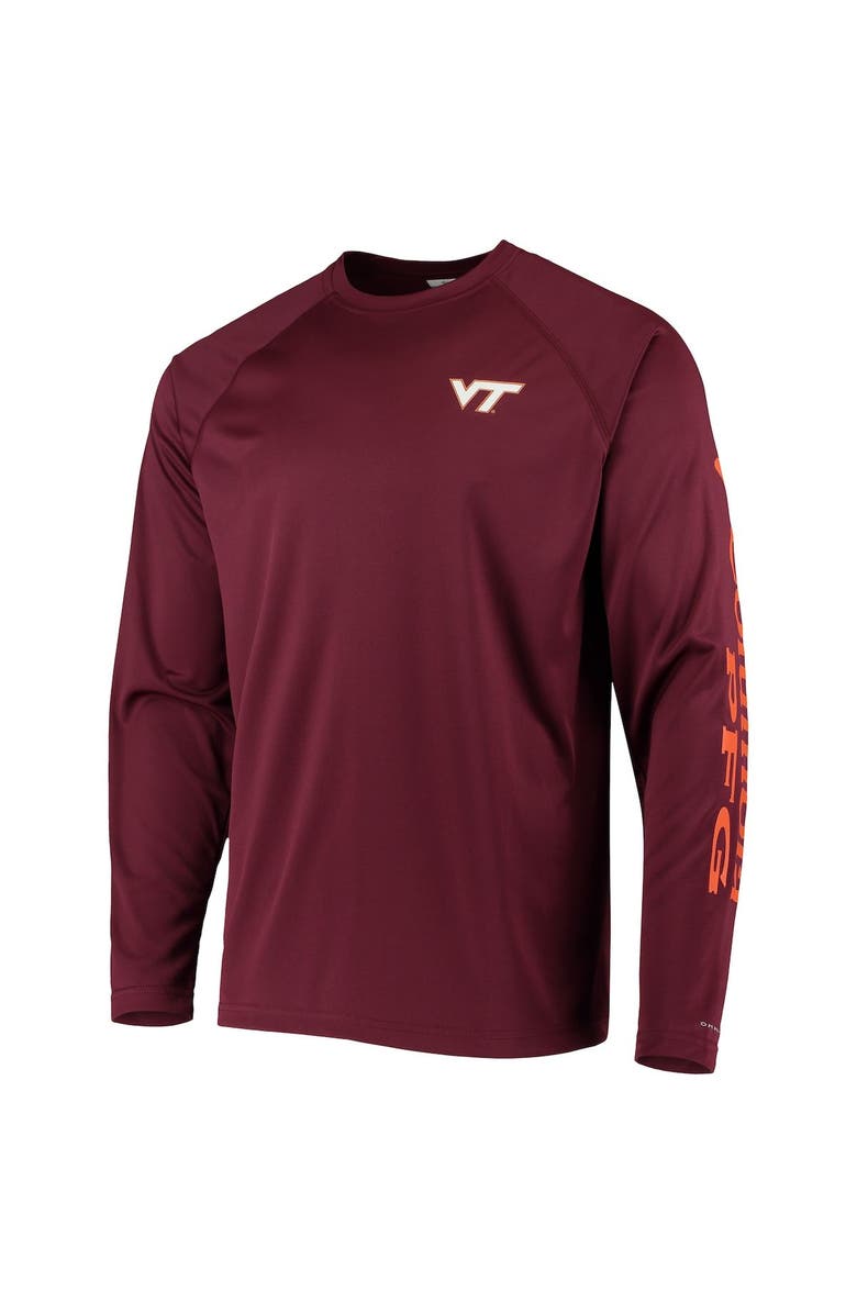 Columbia Men's Columbia Maroon Virginia Tech Hokies Terminal Tackle Omni-Shade Raglan Long Sleeve T-Shirt, Alternate, color, 