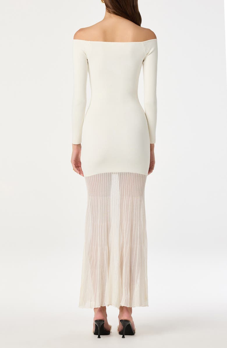 ASTR the Label Long Sleeve Off the Shoulder Mixed Media Dress, Alternate, color, Cream