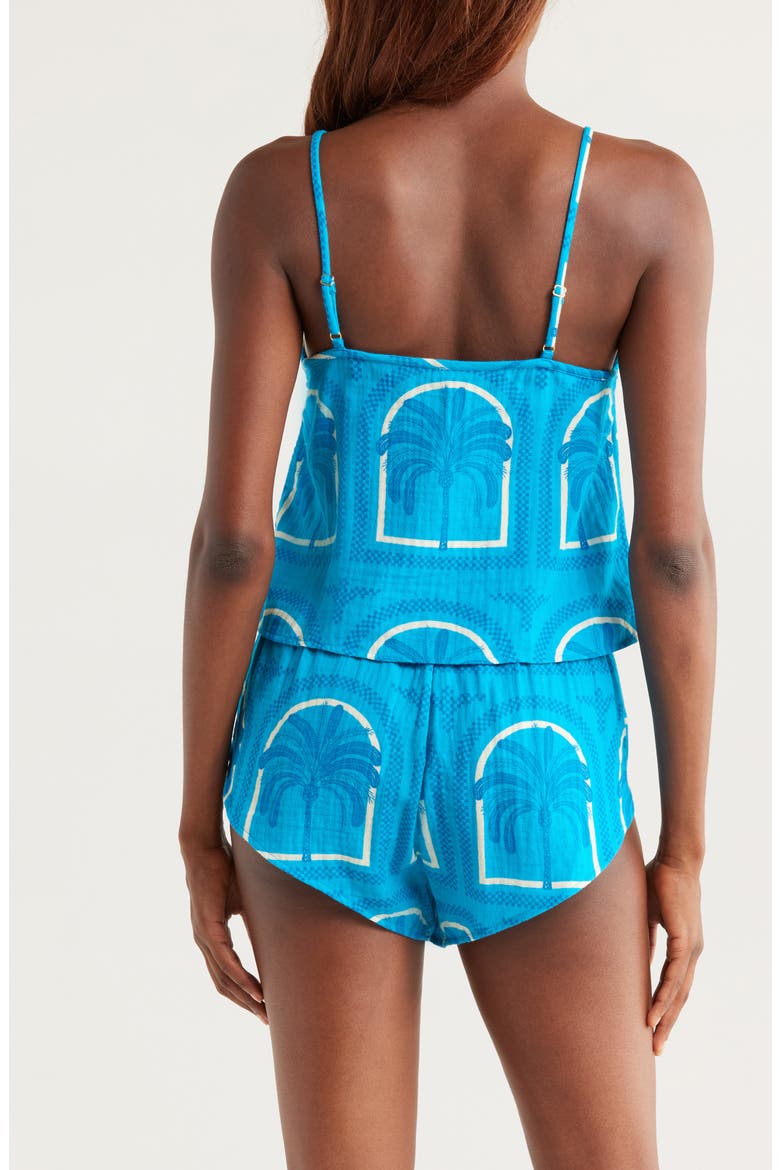 Print Crop Camisole & Tap Shorts Set, Alternate, color, RESORT PALMS