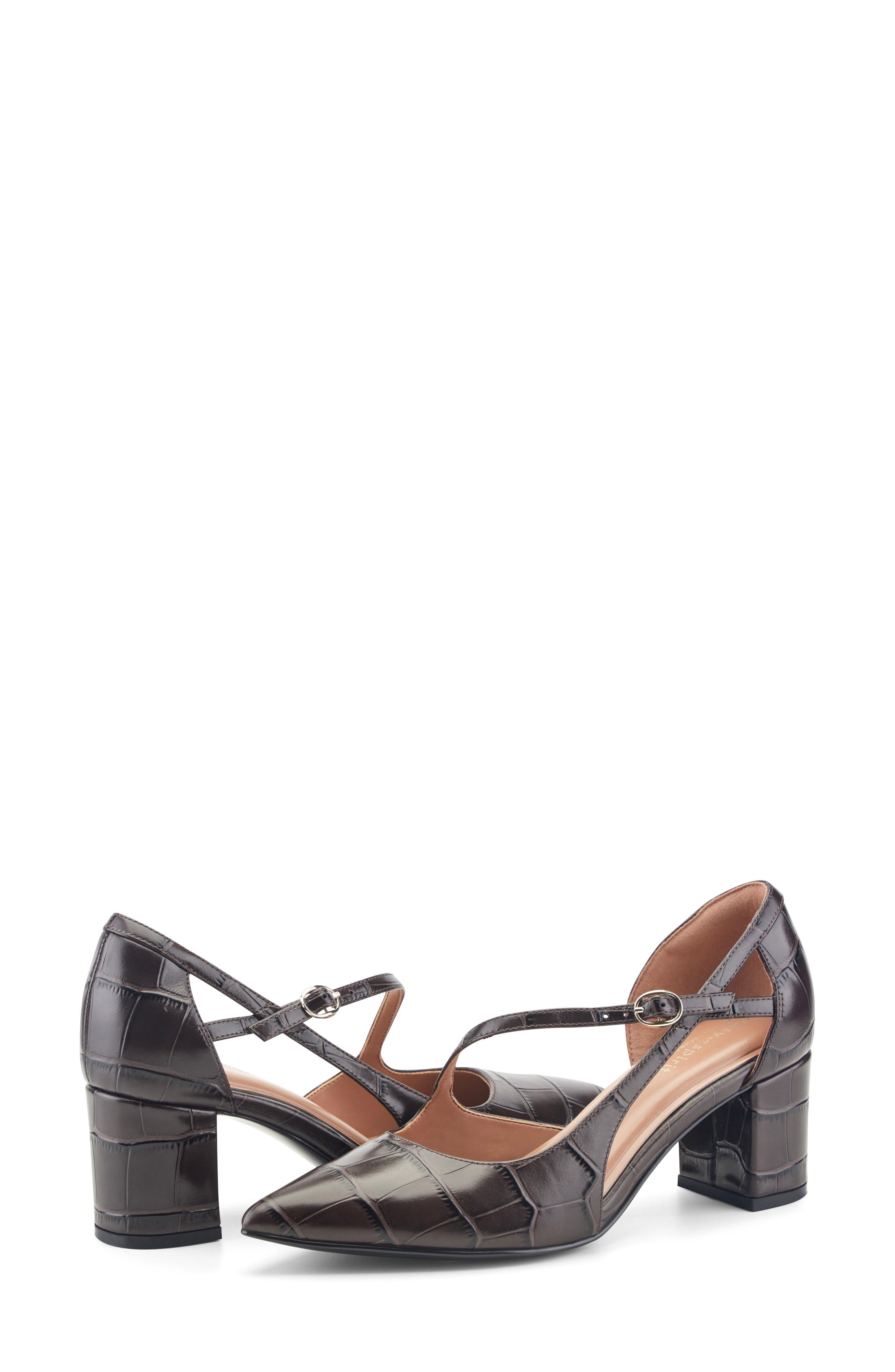 Nerina D'Orsay Pump, Alternate, color, DARK BROWN EMB