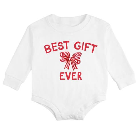 Best Gift Ever Christmas Long Sleeve Romper (Baby)