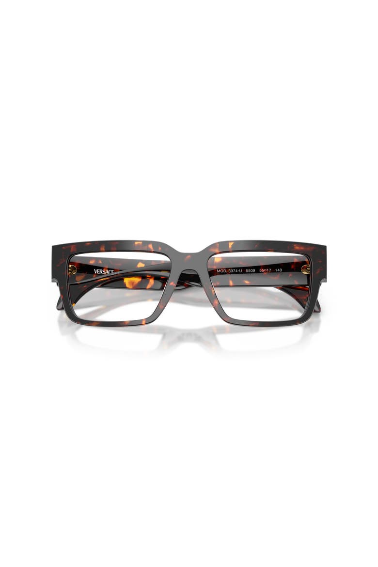 55mm Rectangle optical glasses, Alternate, color, Tortoise