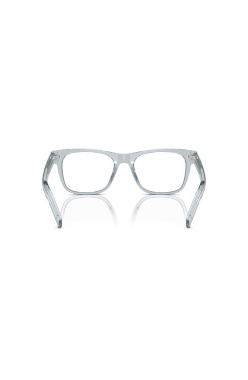 Prada 52mm Rectangle Optical Glasses In Blue