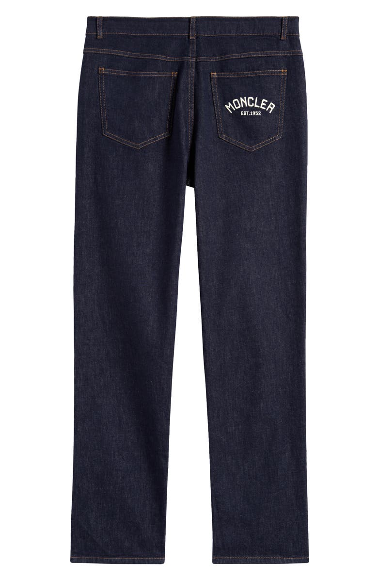 Moncler Kids' Stretch Denim Straight Leg Jeans, Alternate, color, 