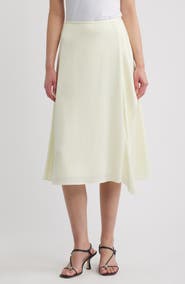 Theory Satin Midi Skirt