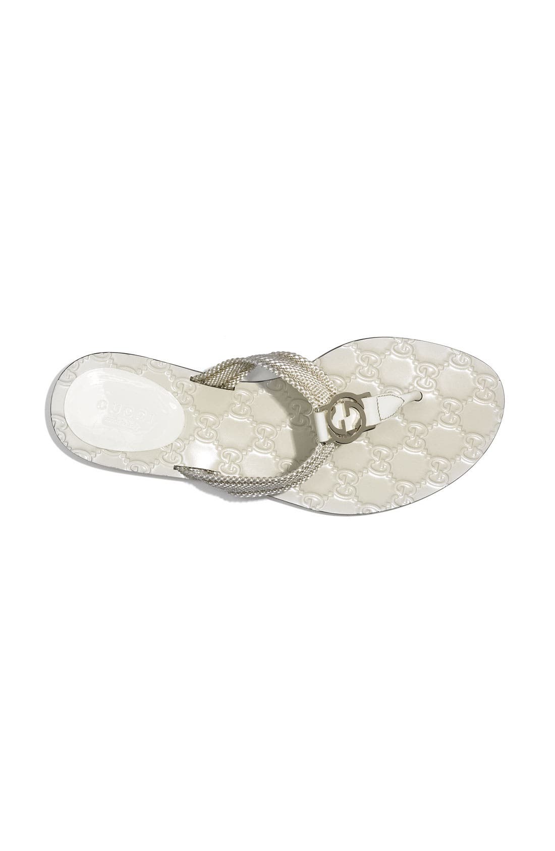 GG Logo Flip Flop, Alternate, color, WHITE/ ORO